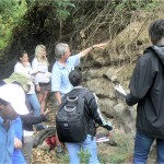 Professor Fred Ellery explaining the science behind the historical formation of various layers of what used to be a wetland. Professor Fred Ellery explaining the science behind the historical formation of various layers of what used to be a wetland.